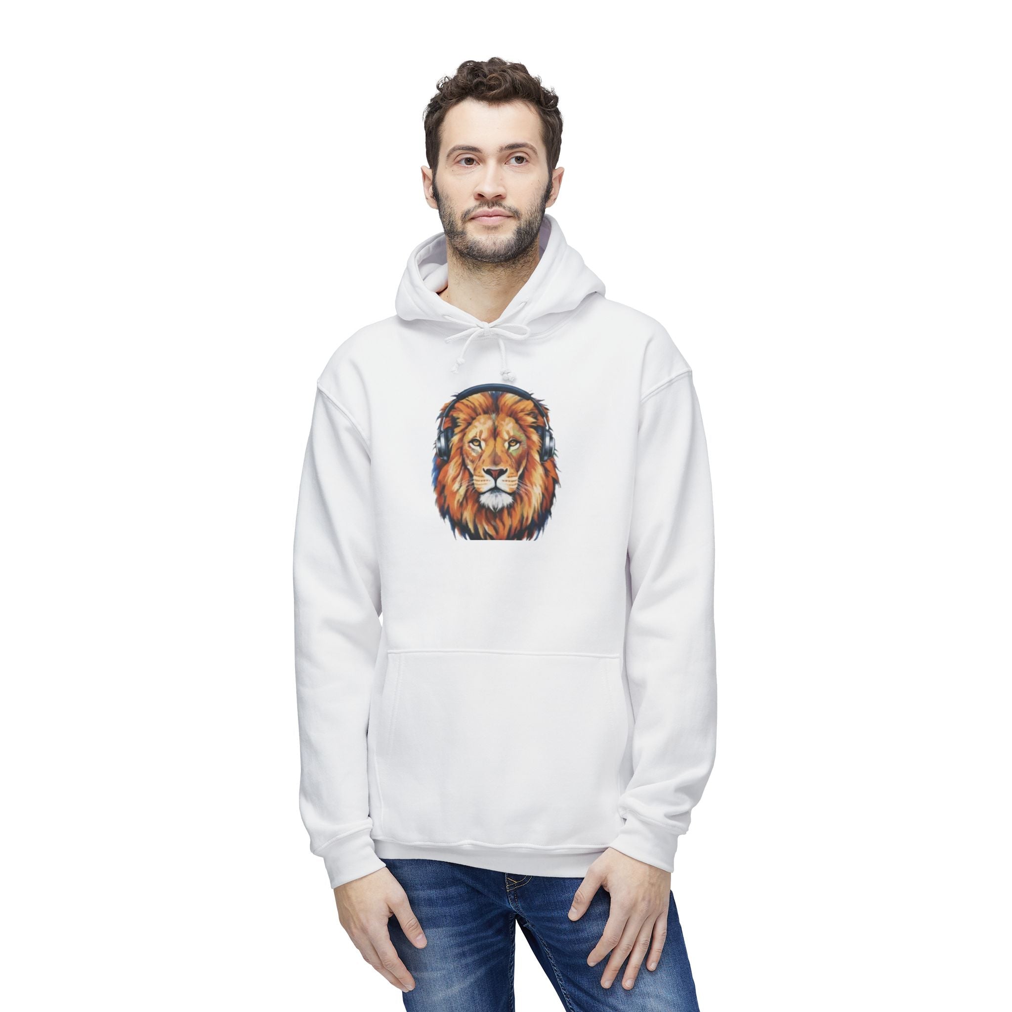 The Urban Lion: Premium Watercolor Graphic Hoodie – VibeLayer Edition